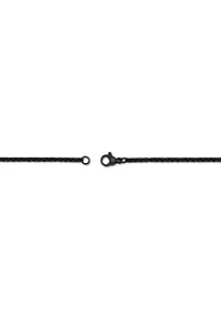 Stainless Steel Antiqued Finish Skull Necklace, 24" Length