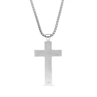 Black Oxidized Stainless Steel Cross Pendant Necklace