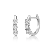 Lab Created 1 ct. t.w. Lab Grown Diamond Hoop Earrings in 10K White Gold