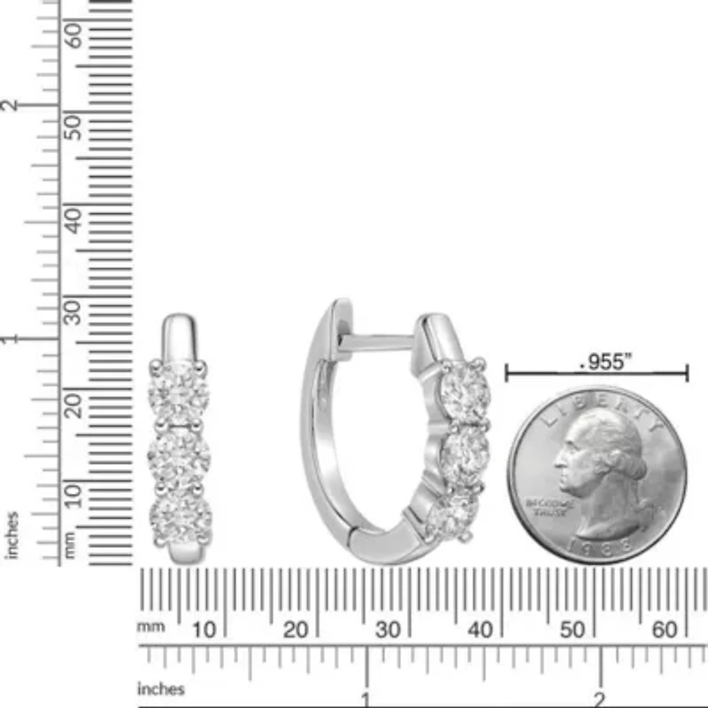 Lab Created 1 ct. t.w. Lab Grown Diamond Hoop Earrings in 10K White Gold