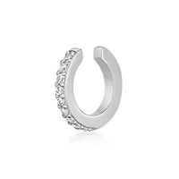 Lab Created Lab-Grown Diamond Accent Ear Cuff Sterling Silver