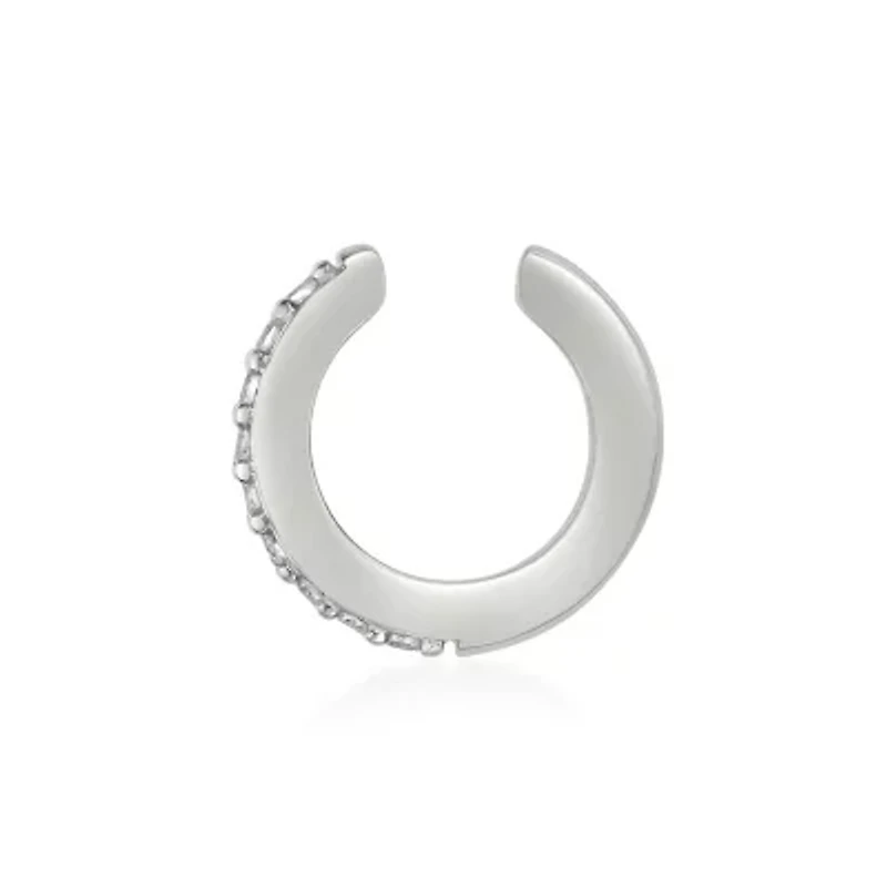 Lab Created Lab-Grown Diamond Accent Ear Cuff Sterling Silver