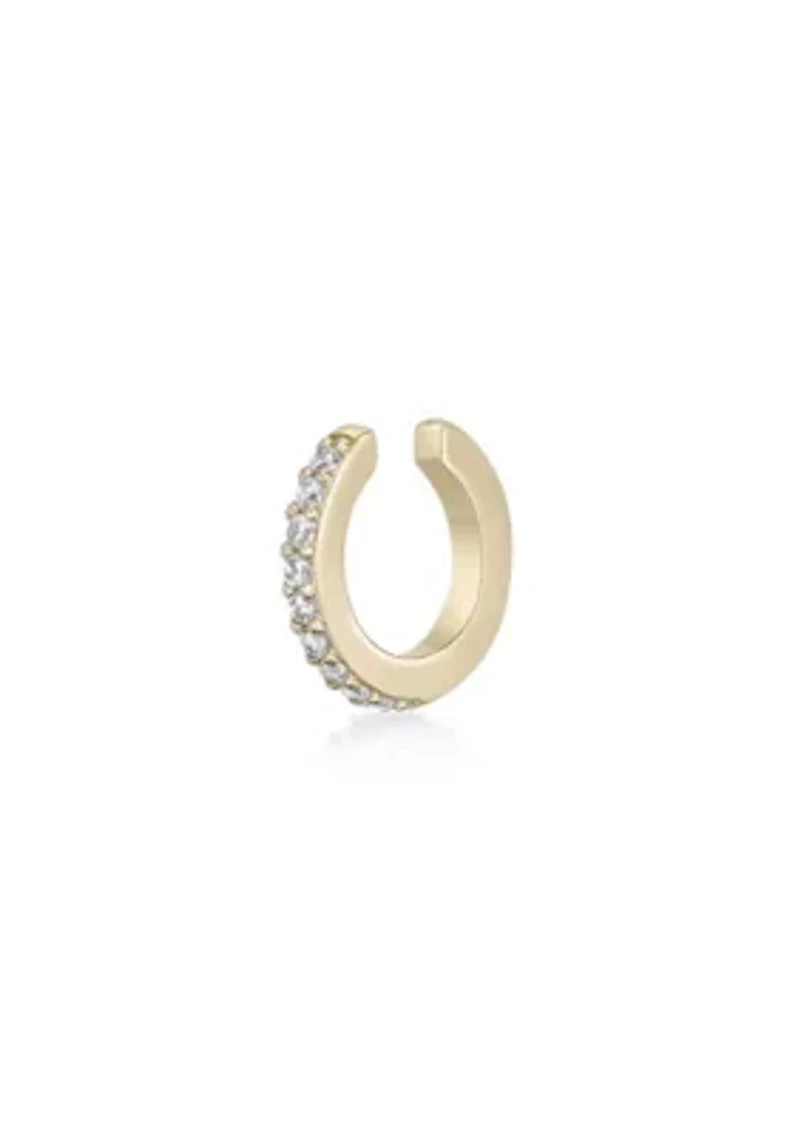 Lab Created Gemminded Lab-Grown Diamond Accent Ear Cuff in 18k Gold Over Silver