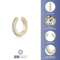 Lab Created Gemminded Lab-Grown Diamond Accent Ear Cuff in 18k Gold Over Silver