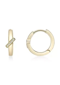 Lab Created Gemminded Lab-Grown Diamond Accent Hoop Earrings in 18k Gold Over Silver