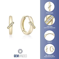 Lab Created Gemminded Lab-Grown Diamond Accent Hoop Earrings in 18k Gold Over Silver