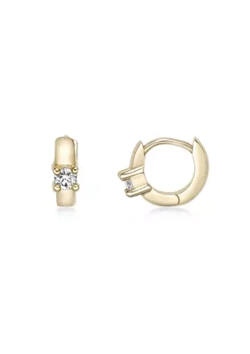 Lab Created Gemminded 1/10 ct. t.w. Lab-Grown Diamond Hoop Earrings in 18k Gold Over Silver