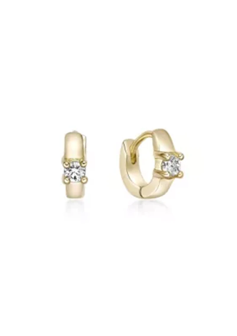 Lab Created Gemminded 1/10 ct. t.w. Lab-Grown Diamond Hoop Earrings in 18k Gold Over Silver