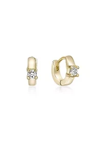 Lab Created Gemminded 1/10 ct. t.w. Lab-Grown Diamond Hoop Earrings in 18k Gold Over Silver