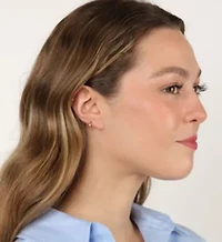 Lab Created Gemminded 1/10 ct. t.w. Lab-Grown Diamond Hoop Earrings in 18k Gold Over Silver