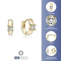Lab Created Gemminded 1/10 ct. t.w. Lab-Grown Diamond Hoop Earrings in 18k Gold Over Silver