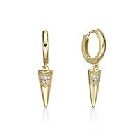 Lab Created 1/10 ct. t.w. Lab Grown Diamond Spike Earrings in 18K Gold Plated Silver
