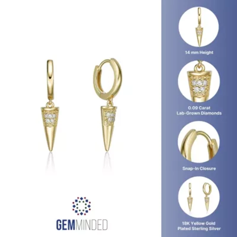 Lab Created 1/10 ct. t.w. Lab Grown Diamond Spike Earrings in 18K Gold Plated Silver