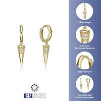 Lab Created 1/10 ct. t.w. Lab Grown Diamond Spike Earrings in 18K Gold Plated Silver