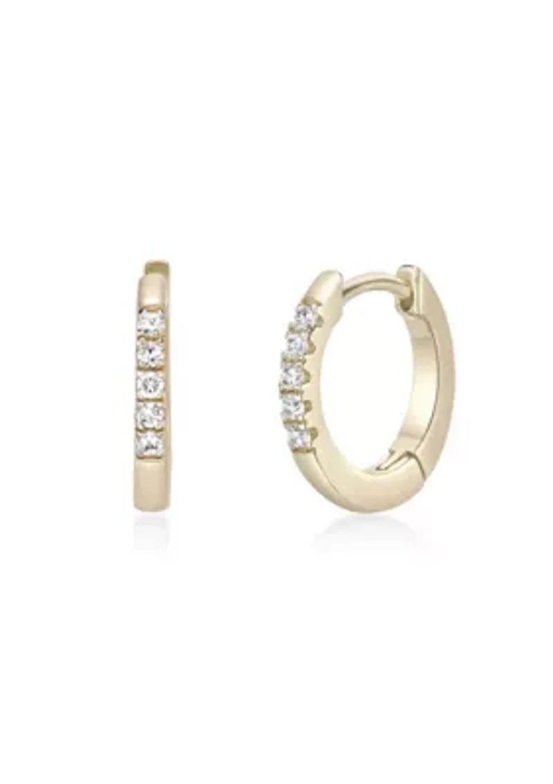 Lab Created Gemminded 1/ ct. t.w. Lab-Grown Diamond Hoop Earrings in 18k Gold Over Silver
