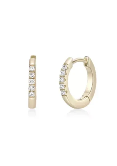 Lab Created Gemminded 1/ ct. t.w. Lab-Grown Diamond Hoop Earrings in 18k Gold Over Silver