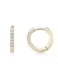 Lab Created Gemminded 1/ ct. t.w. Lab-Grown Diamond Hoop Earrings in 18k Gold Over Silver
