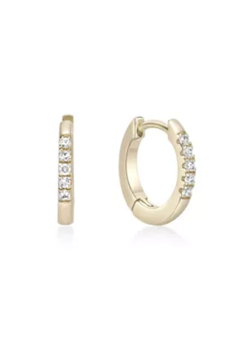 Lab Created Gemminded 1/ ct. t.w. Lab-Grown Diamond Hoop Earrings in 18k Gold Over Silver