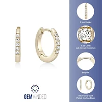 Lab Created Gemminded 1/ ct. t.w. Lab-Grown Diamond Hoop Earrings in 18k Gold Over Silver