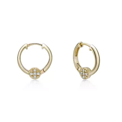 Lab Created Gemminded 1/10 ct. t.w. Lab-Grown Diamond Hoop Earrings in 18k Gold Over Silver