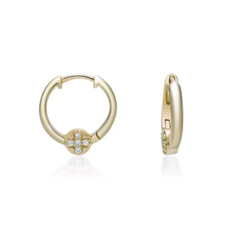 Lab Created Gemminded 1/10 ct. t.w. Lab-Grown Diamond Hoop Earrings in 18k Gold Over Silver