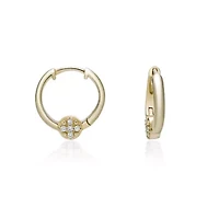 Lab Created Gemminded 1/10 ct. t.w. Lab-Grown Diamond Hoop Earrings in 18k Gold Over Silver