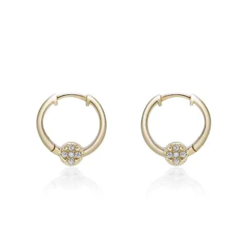 Lab Created Gemminded 1/10 ct. t.w. Lab-Grown Diamond Hoop Earrings in 18k Gold Over Silver