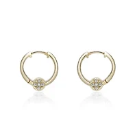 Lab Created Gemminded 1/10 ct. t.w. Lab-Grown Diamond Hoop Earrings in 18k Gold Over Silver
