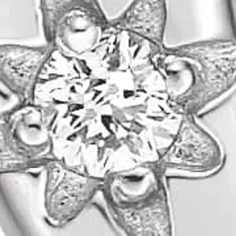 Lab Created Lab-Grown Diamond Accent Moon Pendant Necklace in Sterling Silver