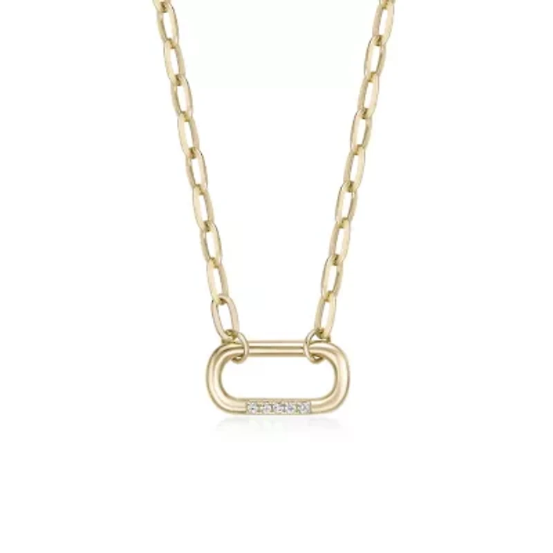 Lab Created Gemminded Lab-Grown Diamond Accent Pendant Necklace in 18k Gold Over Silver