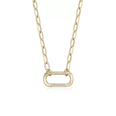 Lab Created Gemminded Lab-Grown Diamond Accent Pendant Necklace in 18k Gold Over Silver