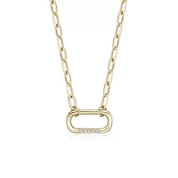 Lab Created Gemminded Lab-Grown Diamond Accent Pendant Necklace in 18k Gold Over Silver