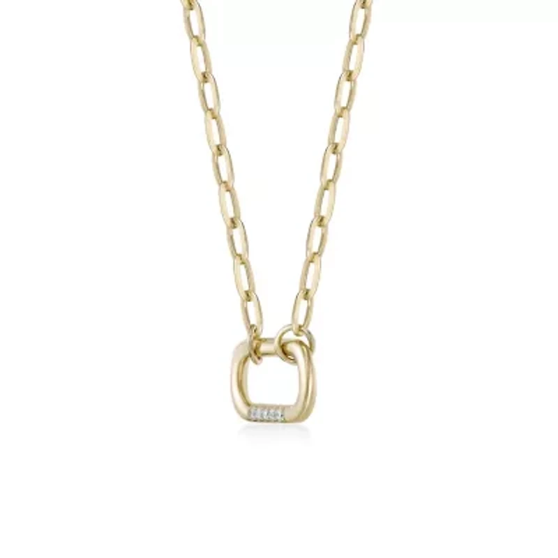 Lab Created Gemminded Lab-Grown Diamond Accent Pendant Necklace in 18k Gold Over Silver