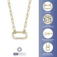Lab Created Gemminded Lab-Grown Diamond Accent Pendant Necklace in 18k Gold Over Silver