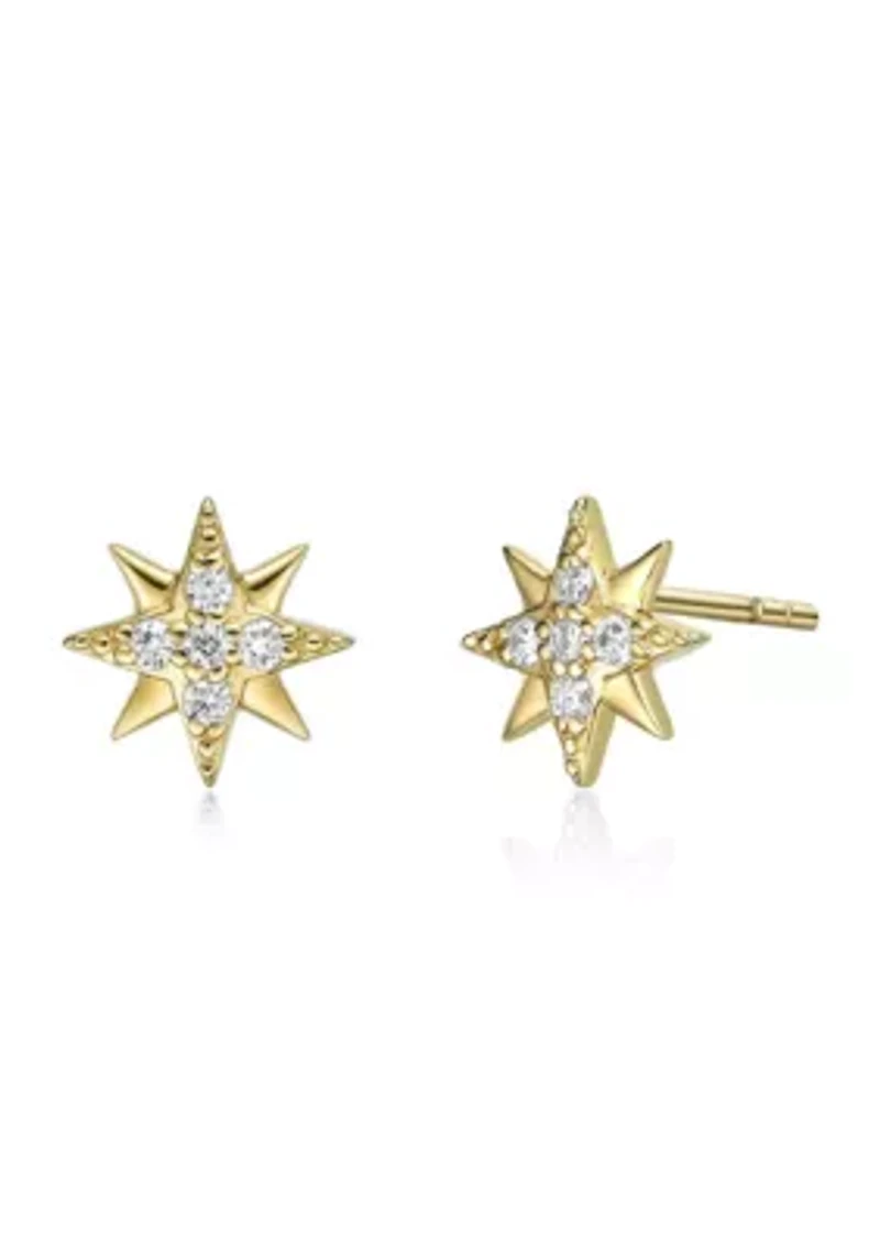 Lab Created Gemminded 1/8 ct. t.w. Lab-Grown Diamond Earrings in 18k Gold Over Silver