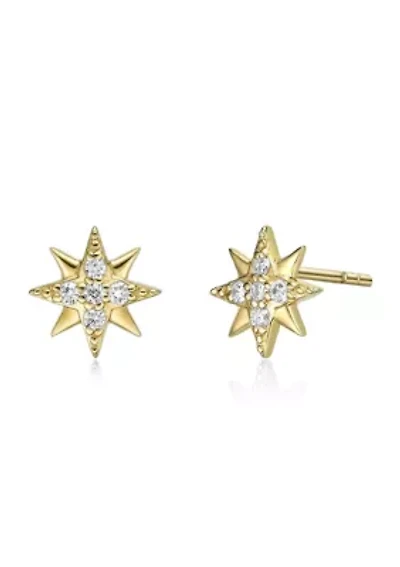 Lab Created Gemminded 1/8 ct. t.w. Lab-Grown Diamond Earrings in 18k Gold Over Silver