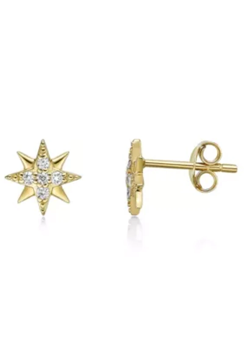 Lab Created Gemminded 1/8 ct. t.w. Lab-Grown Diamond Earrings in 18k Gold Over Silver