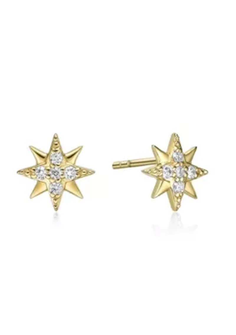 Lab Created Gemminded 1/8 ct. t.w. Lab-Grown Diamond Earrings in 18k Gold Over Silver
