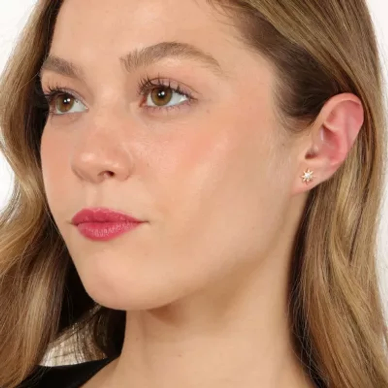 Lab Created Gemminded 1/8 ct. t.w. Lab-Grown Diamond Earrings in 18k Gold Over Silver