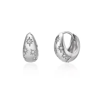 Lab Created 1/10 ct. t.w. Lab-Grown Diamond Hoop Earrings Sterling Silver