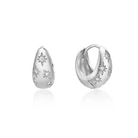 Lab Created 1/10 ct. t.w. Lab-Grown Diamond Hoop Earrings Sterling Silver