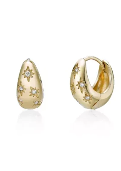 Lab Created Gemminded 1/10 ct. t.w. Lab-Grown Diamond Hoop Earrings in 18k Gold Over Silver