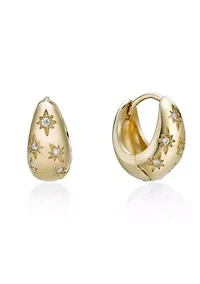 Lab Created Gemminded 1/10 ct. t.w. Lab-Grown Diamond Hoop Earrings in 18k Gold Over Silver