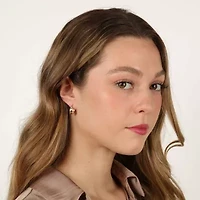 Lab Created Gemminded 1/10 ct. t.w. Lab-Grown Diamond Hoop Earrings in 18k Gold Over Silver