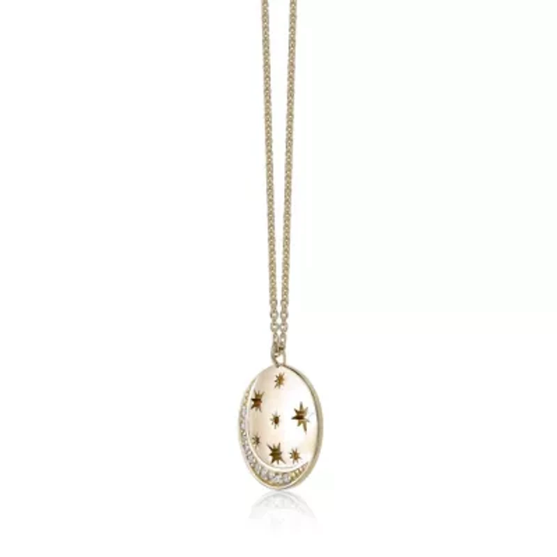 Lab Created Gemminded 1/10 ct. t.w. Lab-Grown Diamond Pendant Necklace in 18k Gold Over Silver
