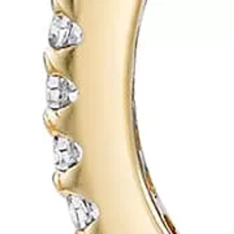 Lab Created 1/10 ct. t.w. Lab Grown Diamond Hoop Earrings in 18K Gold Plated Silver