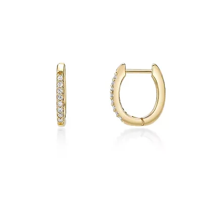 Lab Created 1/10 ct. t.w. Lab Grown Diamond Hoop Earrings in 18K Gold Plated Silver