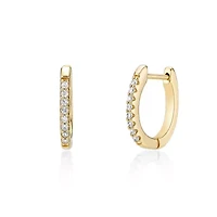 Lab Created 1/10 ct. t.w. Lab Grown Diamond Hoop Earrings in 18K Gold Plated Silver