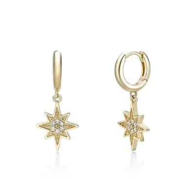 Lab Created Gemminded Lab-Grown Diamond Accent Earrings in 18k Gold Over Silver