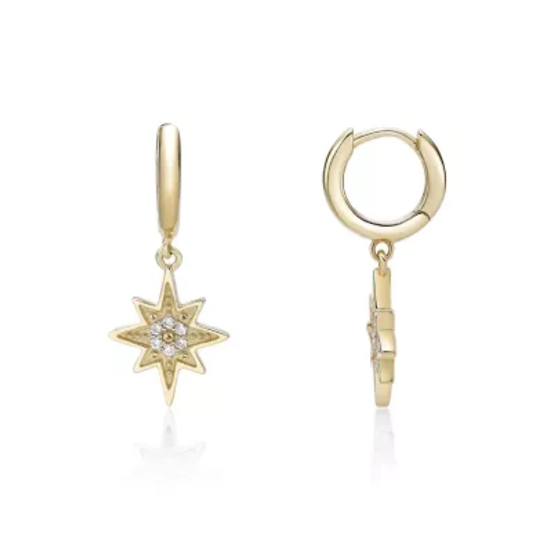 Lab Created Gemminded Lab-Grown Diamond Accent Earrings in 18k Gold Over Silver